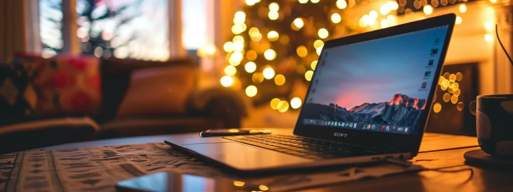 a sleek, modern laptop displaying a lightning-fast loading website on the screen.