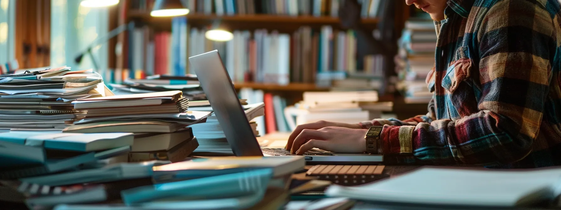 a person typing on a laptop, surrounded by stacks of research material on outdoor activities and hiking, focusing on identifying valuable guest blogging opportunities in the rei industry to enhance seo. a person typing on a laptop, surrounded by stacks of research material on outdoor activities and hiking, focusing on identifying valuable guest blogging opportunities in the rei industry to enhance seo.