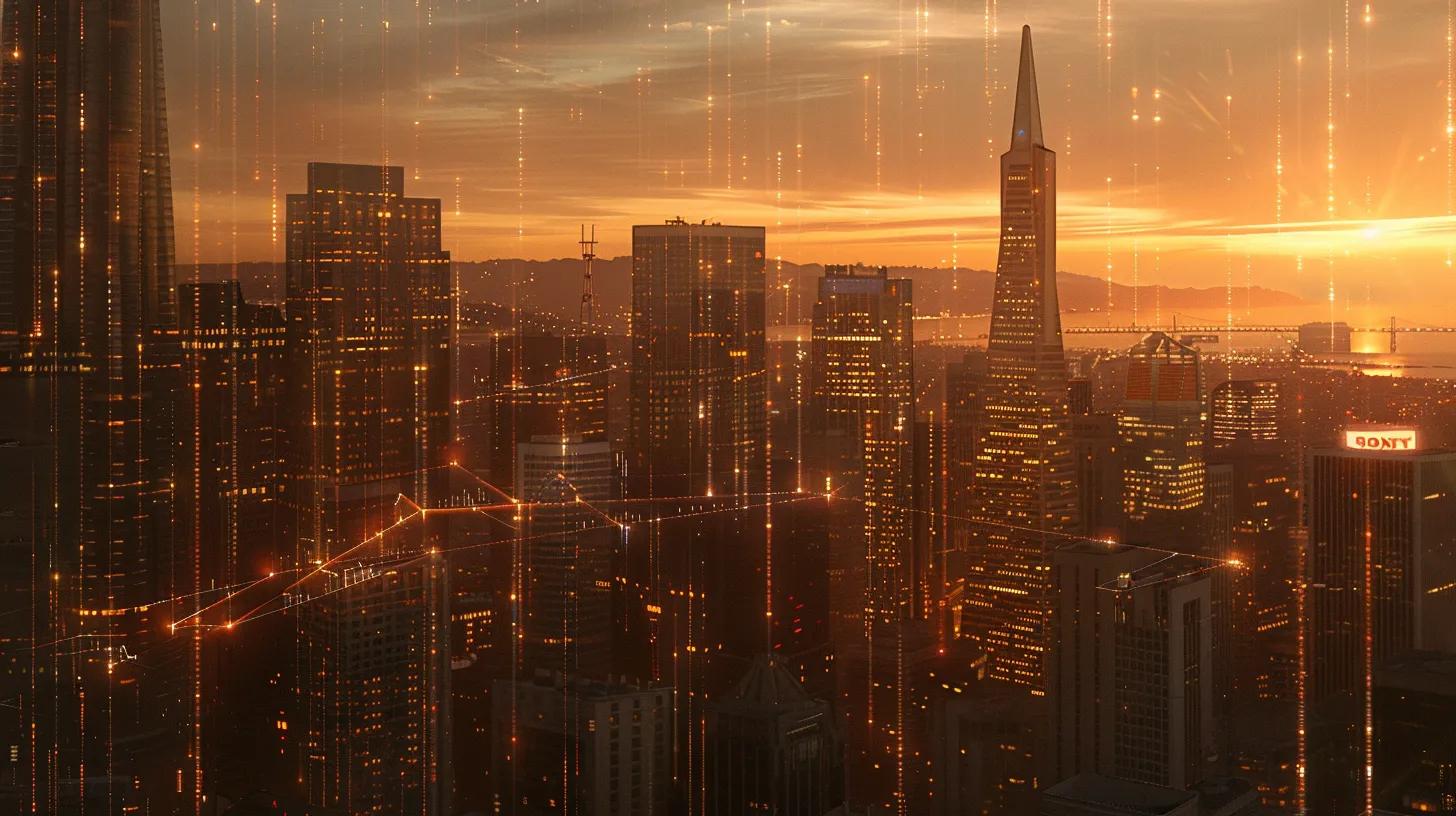a dynamic skyline of a bustling city, illuminated by golden hour light, symbolizes the thriving real estate market, while interconnected lines representing backlinks weave through iconic buildings, illustrating the importance of seo in establishing online credibility and visibility. a dynamic skyline of a bustling city, illuminated by golden hour light, symbolizes the thriving real estate market, while interconnected lines representing backlinks weave through iconic buildings, illustrating the importance of seo in establishing online credibility and visibility.