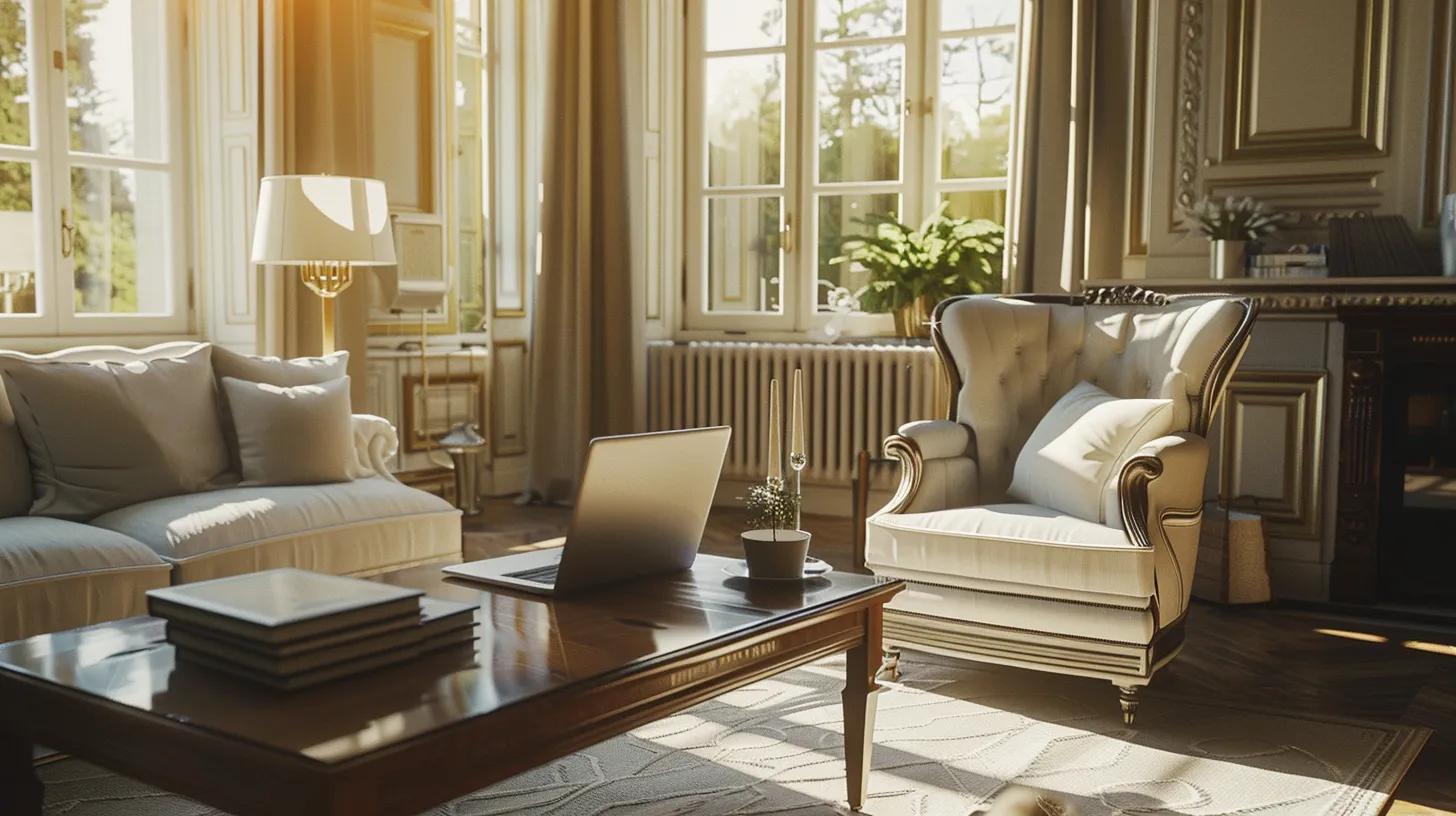 a serene, sunlit living room adorned with elegant furniture, where a laptop rests on a polished table, symbolizing the strategic planning and financial insights essential for navigating investment property tax implications. a serene, sunlit living room adorned with elegant furniture, where a laptop rests on a polished table, symbolizing the strategic planning and financial insights essential for navigating investment property tax implications.