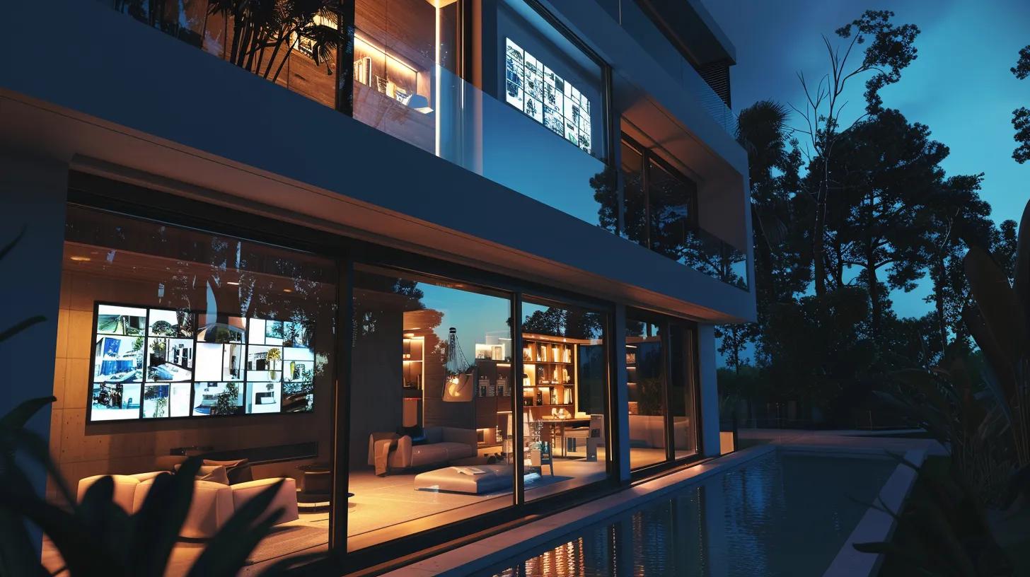 a sleek, modern real estate website interface glows on a high-resolution screen, showcasing immersive property views through augmented reality with vibrant, eco-friendly design elements, illuminated by soft, ambient lighting that emphasizes innovation and user engagement. a sleek, modern real estate website interface glows on a high-resolution screen, showcasing immersive property views through augmented reality with vibrant, eco-friendly design elements, illuminated by soft, ambient lighting that emphasizes innovation and user engagement.