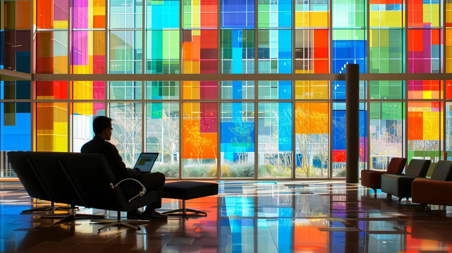 a vibrant, modern office space filled with analytical charts and financial graphs, showcasing a focused individual examining data on a sleek laptop, illuminated by soft natural light streaming through large windows. a vibrant, modern office space filled with analytical charts and financial graphs, showcasing a focused individual examining data on a sleek laptop, illuminated by soft natural light streaming through large windows.