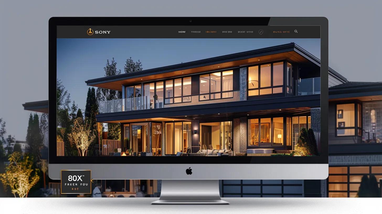 a vibrant real estate website interface showcases a sleek design with bold colors and elegant typography, illuminated by soft, natural light, inviting users to explore the engaging and visually compelling layout. a vibrant real estate website interface showcases a sleek design with bold colors and elegant typography, illuminated by soft, natural light, inviting users to explore the engaging and visually compelling layout.