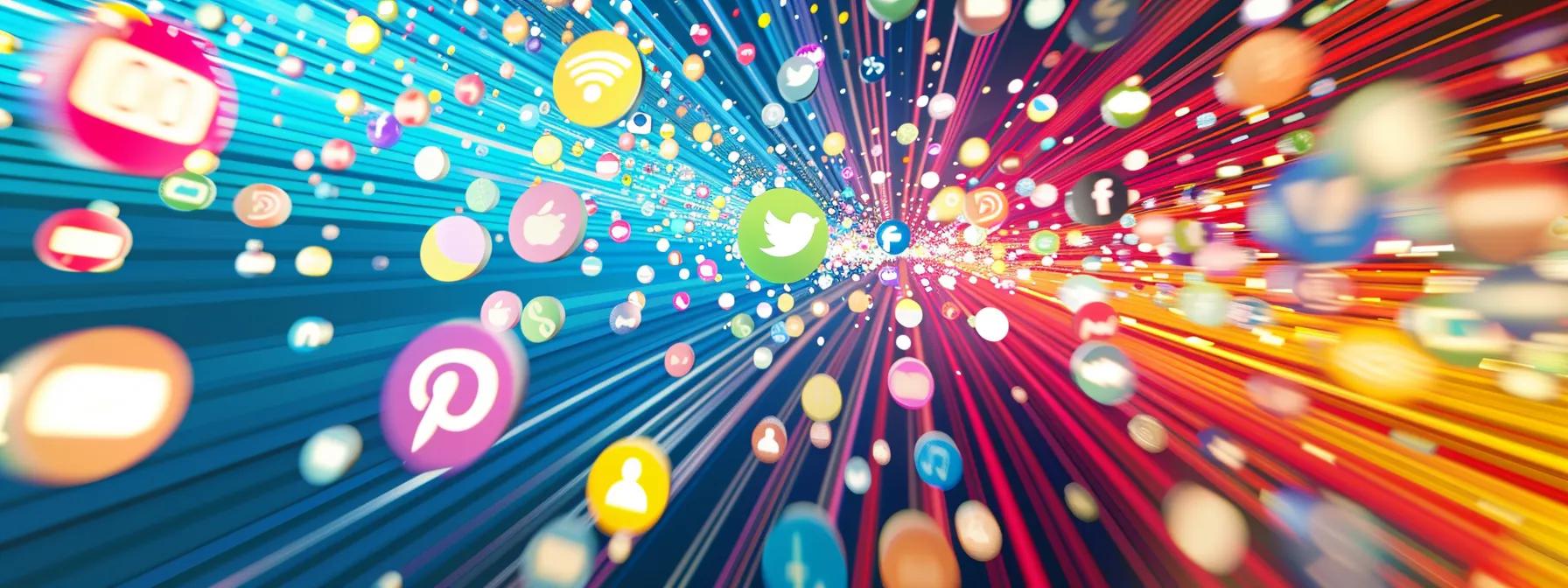 a vibrant digital landscape depicting interconnected social media icons radiating outward, symbolizing the dynamic influence of social signals on seo rankings, illuminated by bright, engaging colors that convey a sense of growth and connection.