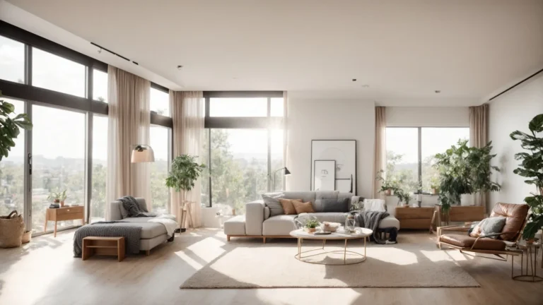 a modern and inviting home interior featuring a bright and stylish living space, highlighted by natural light streaming through large windows, symbolizing the allure of real estate blogging.