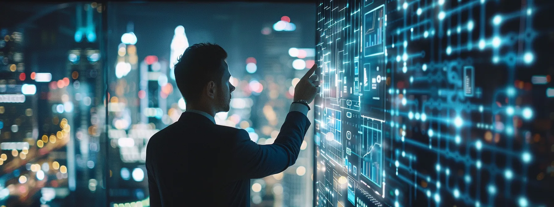 a dynamic office scene showcases a focused real estate professional analyzing a digital interface filled with probate listings and market analytics, embodying the strategic pursuit of motivated seller leads.