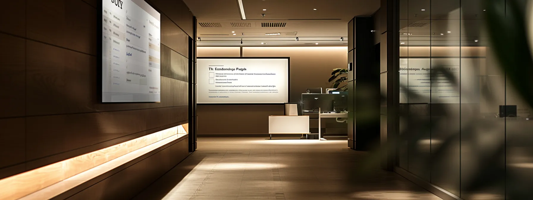 a modern office workspace featuring a sleek computer screen displaying a user-friendly privacy policy page, with highlighted navigation menus and clear text, illuminated by soft ambient lighting to convey professionalism and clarity in legal communication.