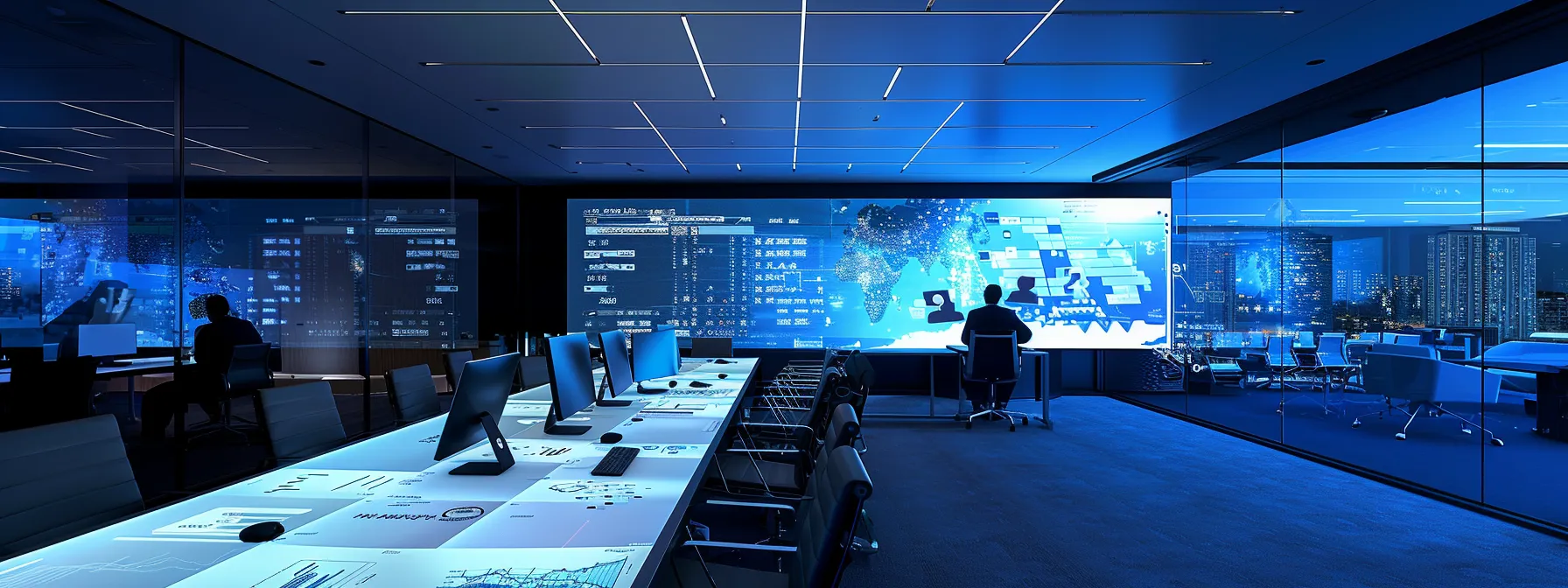 a sleek, modern office boardroom is filled with professionals intensely analyzing a digital presentation on competitor 'why choose me' pages, illuminated by dynamic displays of data trends and engaging call-to-action examples projected on a large screen.