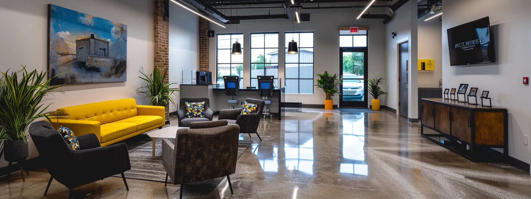 a sleek, modern office environment showcases a digital display with vibrant dynamic real estate listings and engaging multimedia content, emphasizing the innovative approach to realtor marketing strategies.