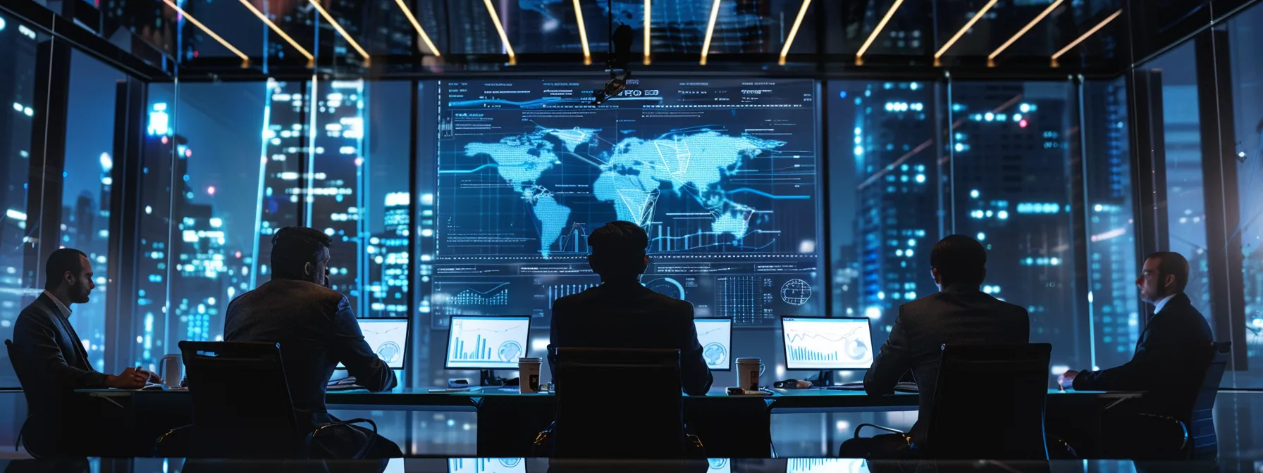 a sleek, modern office environment showcases a diverse group of realtors engaged in an interactive session, analyzing vibrant graphs and data on digital screens that highlight email automation tools and their integration with real estate systems.